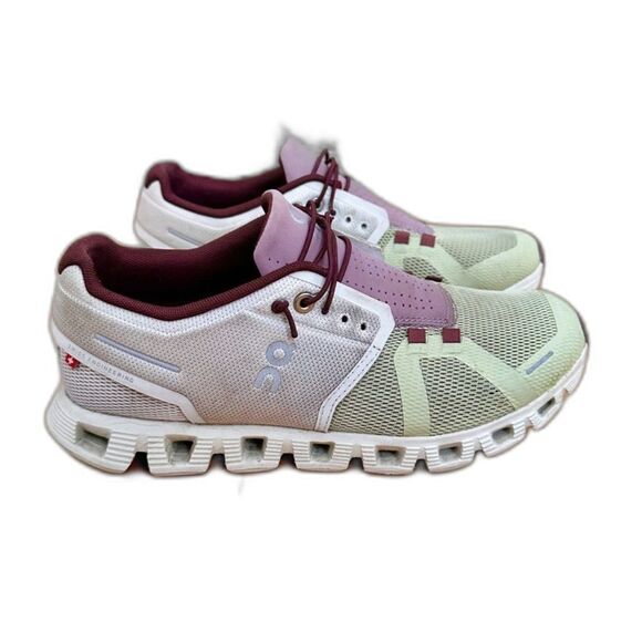 On Running Women's Cloud 5 Athletic Walking Running Shoes Size 8 Olive Purple - Picture 8 of 11
